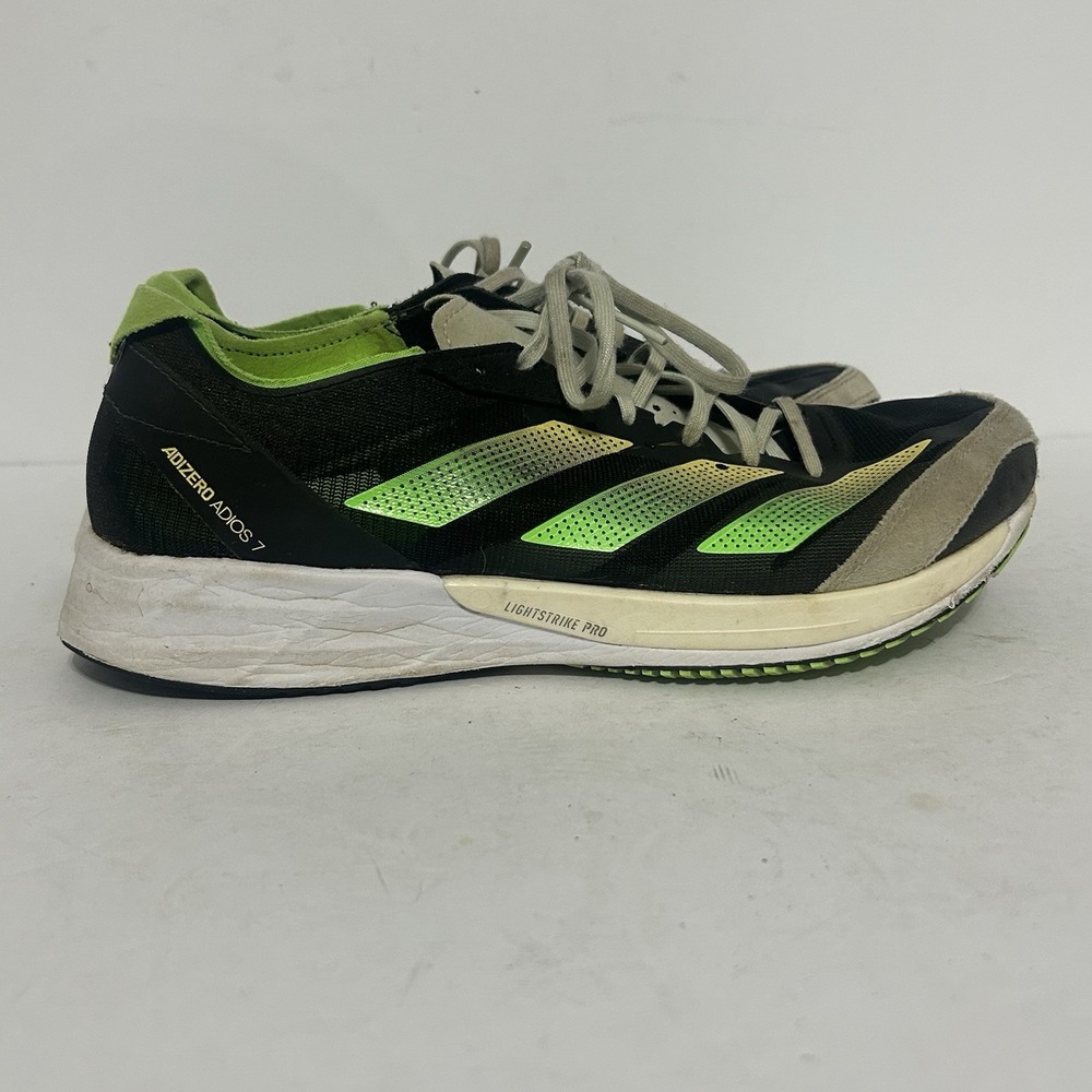 Adidas Adizero Adios 7 'Black Solar Green'   Shoes Men's US Size 8.5